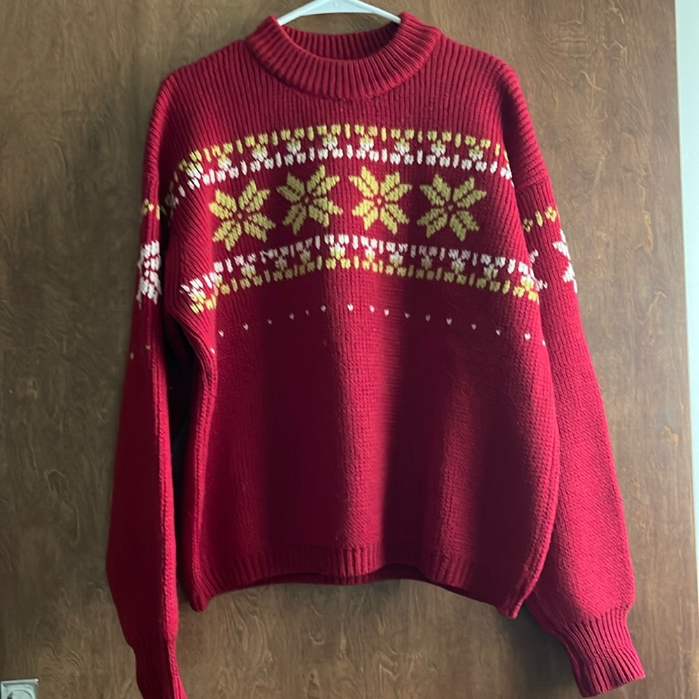 Vintage made in Italy all wool ski knit winter sweater unisex!